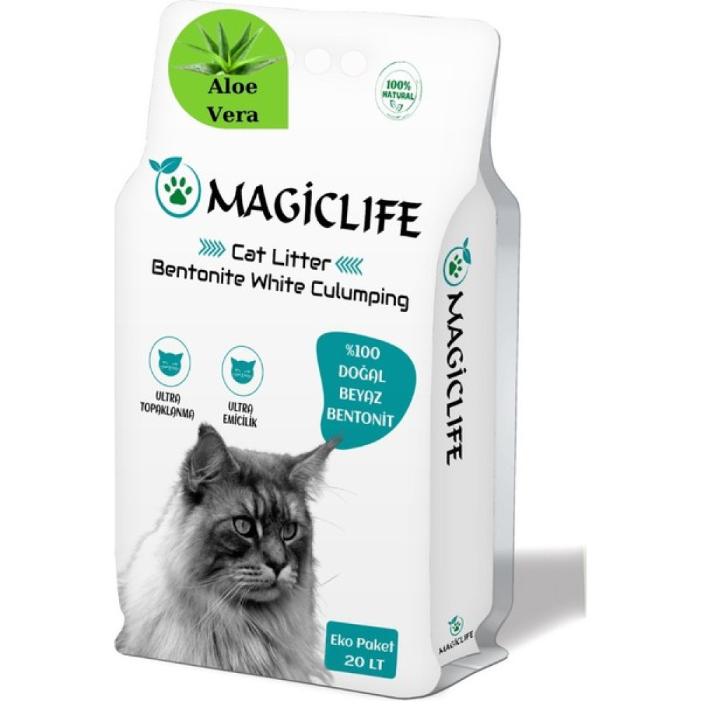 Magiclife İnce Tane Aloe Vera Beyaz Bentonit Kedi Kumu İnce Taneli 20 lt Evcil Hayvan Ürünleri Fiyatı