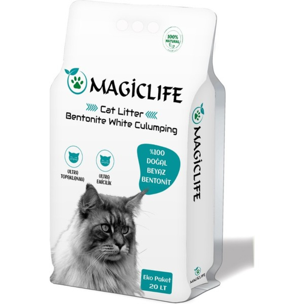 Magiclife İnce Tane Kokusuz Naturel Beyaz Bentonit Kedi Kumu 20 lt Evcil Hayvan Ürünleri Fiyatı