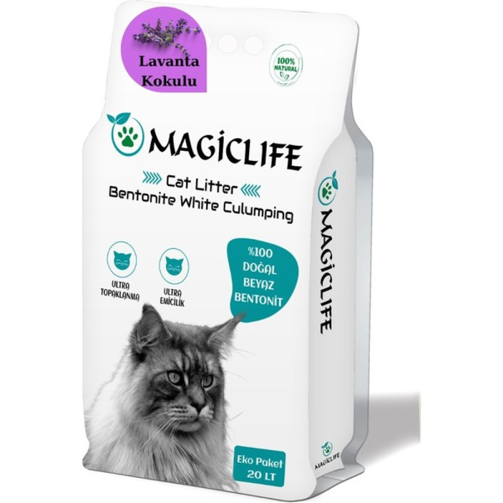 Magiclife İnce Tane Lavanta Kokulu Beyaz Bentonit Kedi Kumu 20 lt Evcil Hayvan Ürünleri Fiyatı