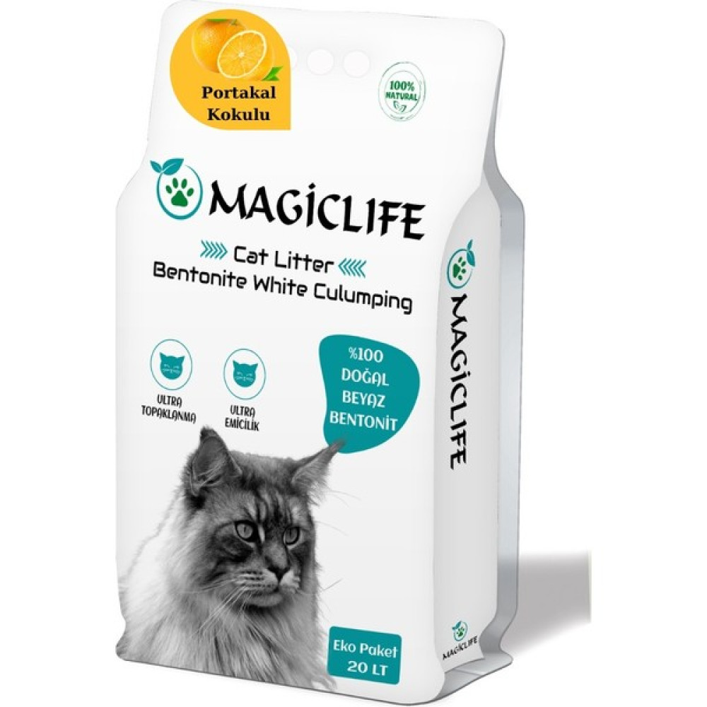 Magiclife İnce Tane Portakal Kokulu Beyaz Bentonit Kedi Kumu 20 lt Evcil Hayvan Ürünleri Fiyatı