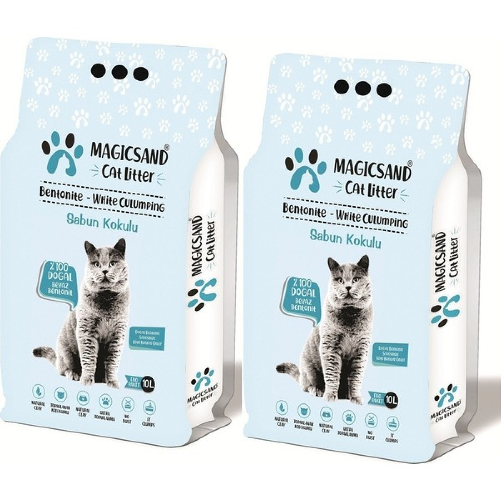 Magicsand Marsilya Sabunu Kokulu Topaklanan Kedi Kumu %100 Doğal Bentonit 2X10LITRE Evcil Hayvan Ürünleri Fiyatı
