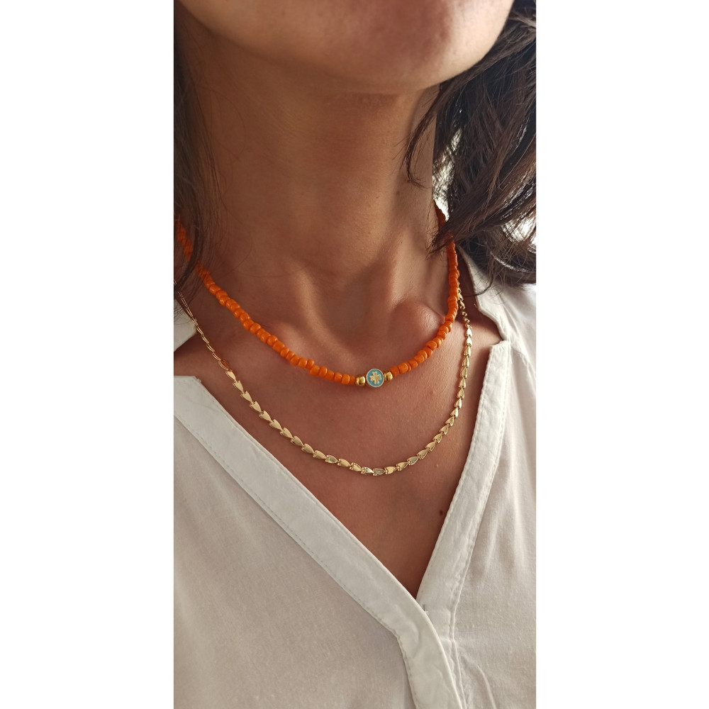 MagicStone Orange Summer Ikili Kombin Kolye 45 cm Beden Bijuteri Kolye Fiyatı