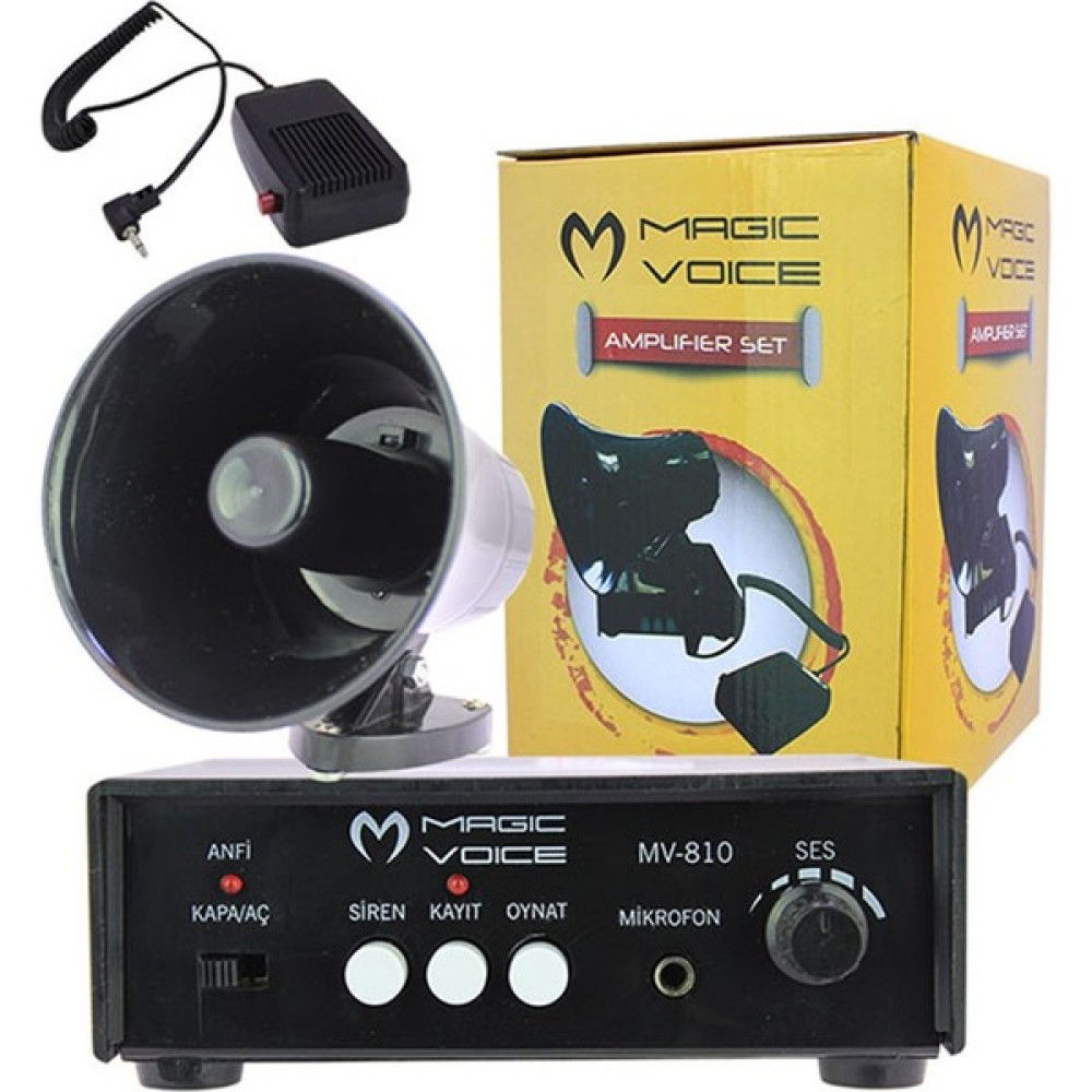 Magicvoice MV-800 Kayıt Siren Mini Pazarcı Anfi Seti Mıknatıslı (Anfi+Hoparlör+Mikrofon) Stüdyo ve Sahne Ekipmanları Fiyatı