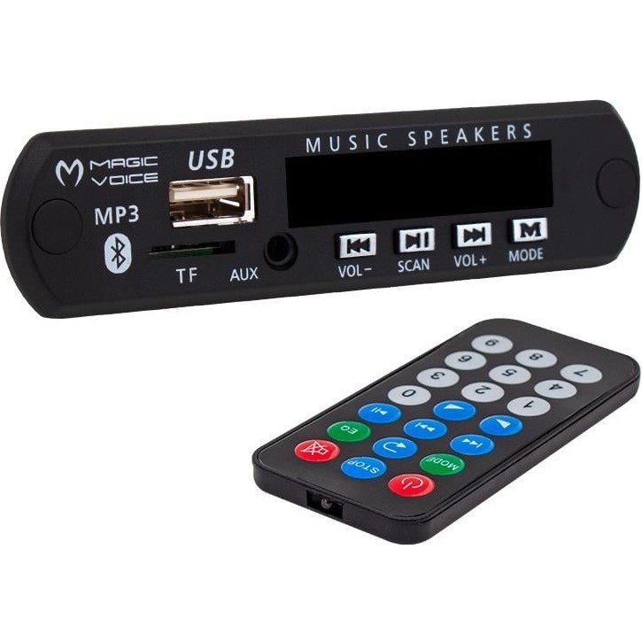 Magicvoice PowerMaster M515 Oto Teyp Dijital Player Board USB/AUX/SD/FM/Bluetooth Kumandalı Mikrofonsuz Oto Teyp Çevirici (12V-500MA) - Sıyah - Füme TV Aksesuarları Fiyatı