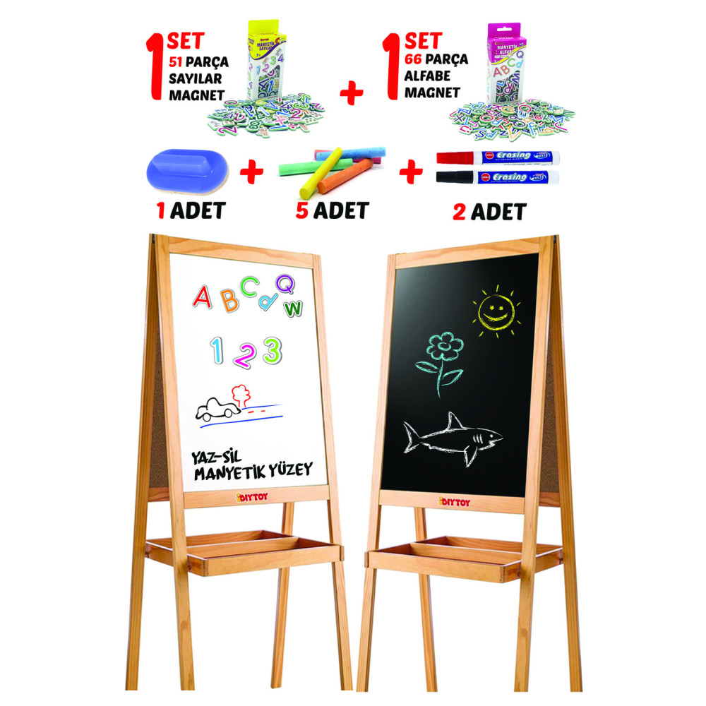 MAGNET İQ Ahşap Yazı Tahtası Çift Taraflı Manyetik Özellikli Kalem & Yazı Gereçleri Fiyatı