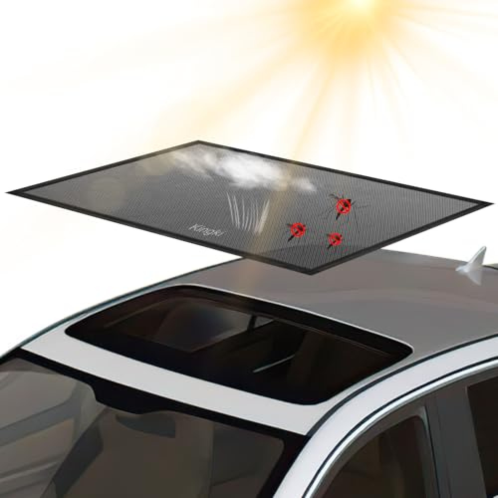 Magnetic Car Sunroof Sun Shade Breathable Mesh, Car roof Cover for Overnight Camping, Quick Install, UV Sun Protection for Moonroof and Side Window