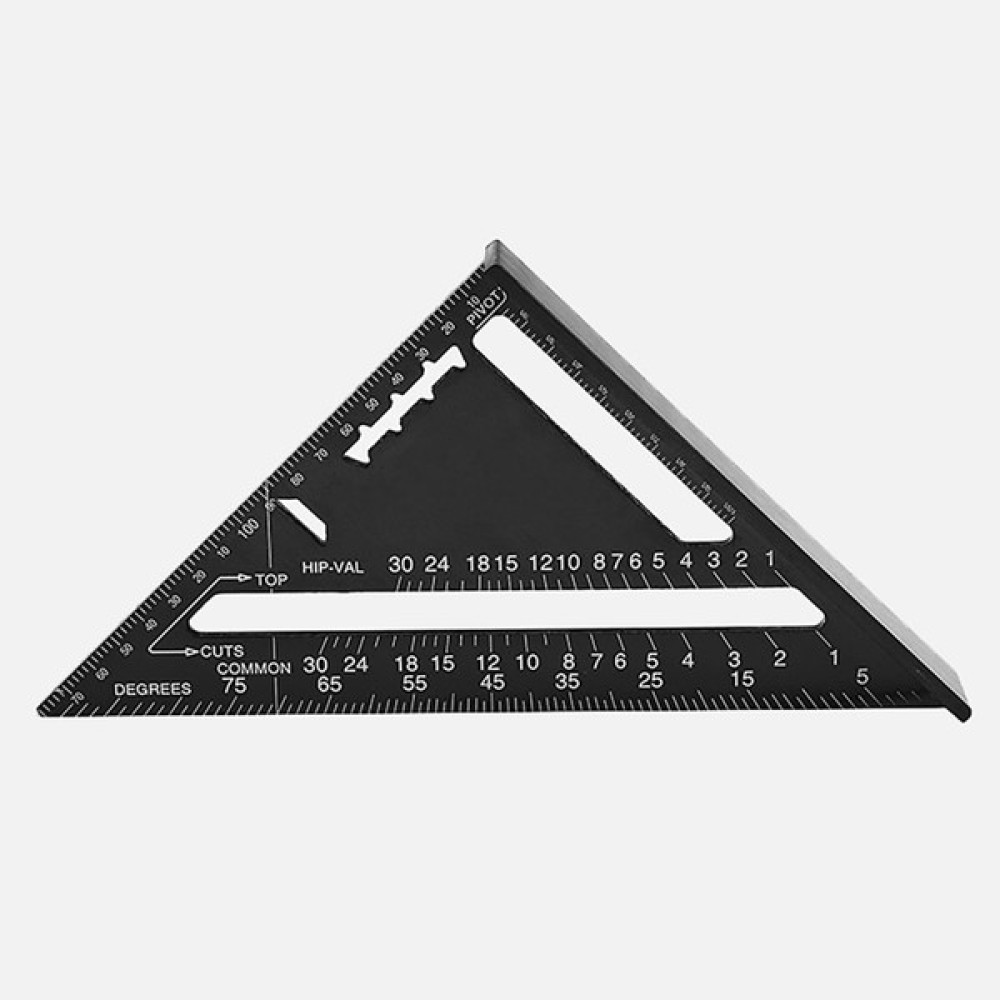 Magnotto Profesyonel Üçgen Gönye Alüminyum Cetvel Gönye Marangoz Çizim Ölçüm Gönyesi 185 mm - Siyah - 185mm Okul Malzemeleri Fiyatı