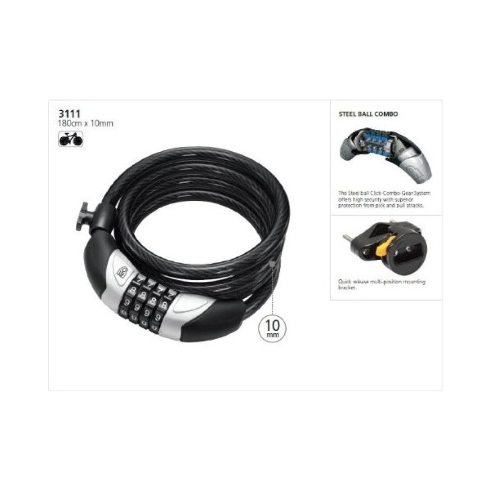 Magnum 3110 180CMX12MM Kablo Kilit Şifreli Bisiklet Aksesuarları Fiyatı
