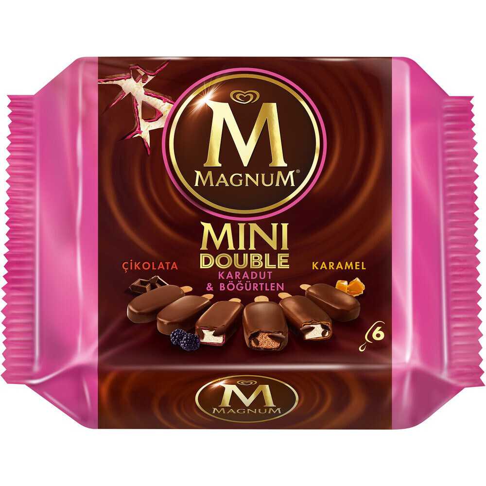 Magnum Mini Double Çikolata & Karadut Böğürtlen & Karamel 6'lı Dondurma Fiyatı