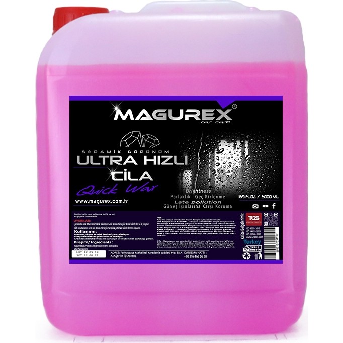 Magurex 5 lt Ultra Hızlı Cila Seramik Görünüm ile Araç İçi ve Dış Temizlikte Profesyonel Sonuç Diğer Fiyatı
