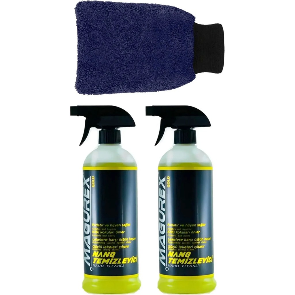 Magurex Nano Temizleyici - Güçlü Kir ve Leke Çıkarma, Çok Yüzeyli Kullanım için Uygun, 2 x 800 ml, Uygulama Eldiveni Hediye Diğer Fiyatı
