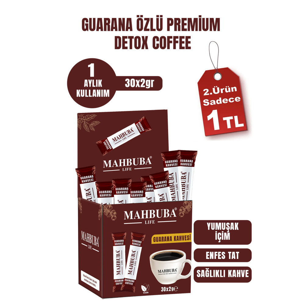 Mahbuba Life Guarana Özlü Premium Detoks Diyet Zayıflama Kahvesi Gün Boyu Enerji 30x2gr 1 Aylık Kullanım Kahve Fiyatı
