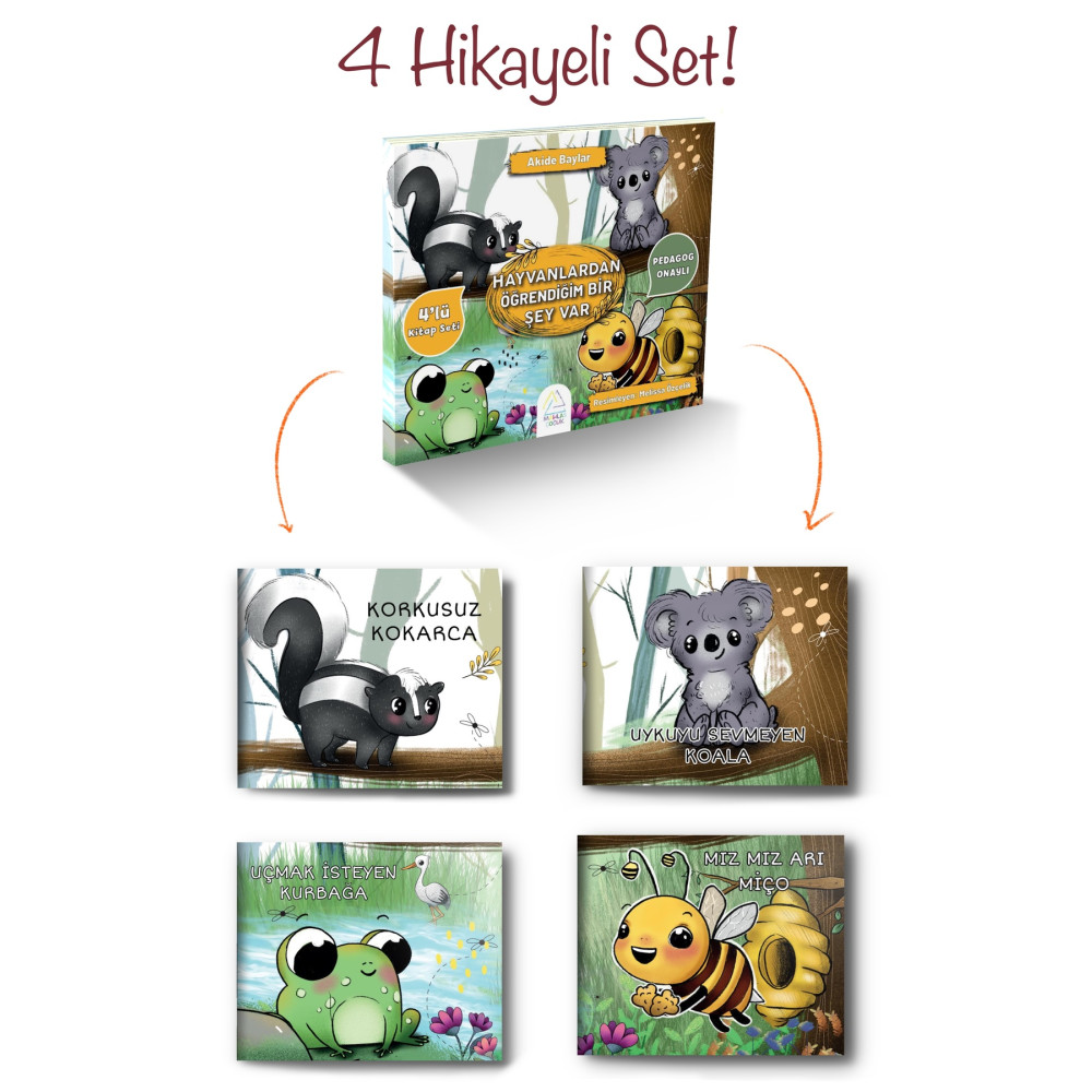Mahlas Yayınları Hayvanlardan Öğrendiğim Bir Şey Var - 4 Kitaplık Set Kitap (3-6 yaş) Akide Baylar Çocuk Öykü Fiyatı