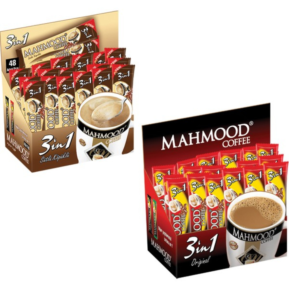Mahmood Coffee 3'ü 1 arada Sütlü Köpüklü ve 3'ü 1 arada 48 x 2 - 48 Adet Kahve Fiyatı
