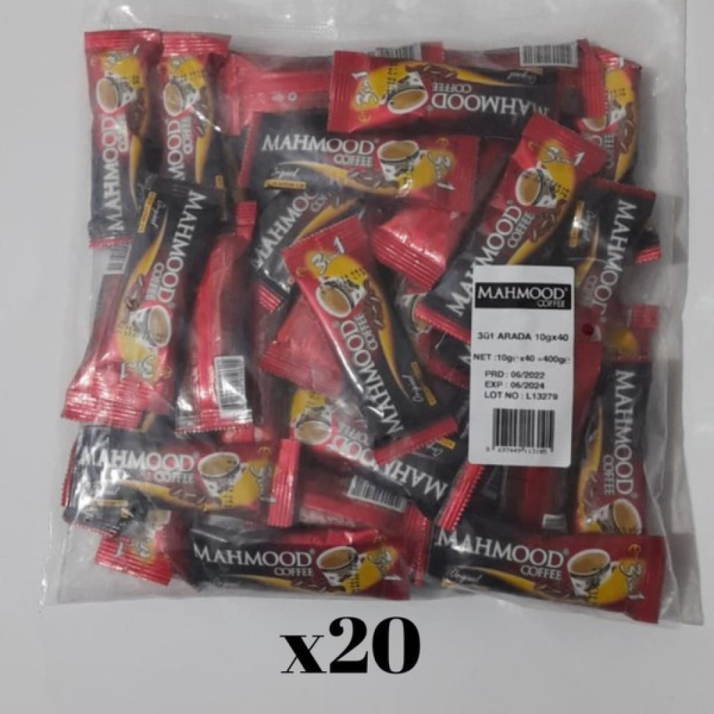 Mahmood Coffee 3ü1 Arada 10 gr 40 lı 20 Paket Otobüs ikramlık Hazır Kahve 800 Adet 1 Koli Kahve Fiyatı