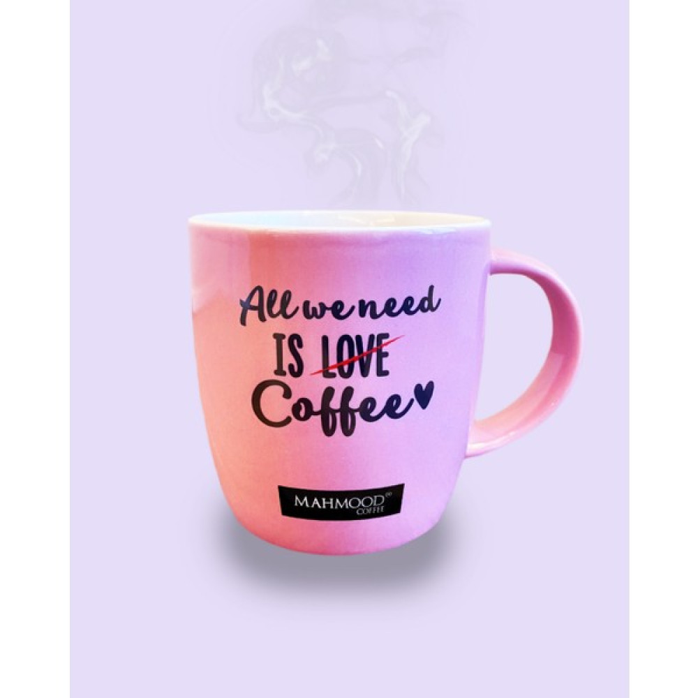 Mahmood Coffee Mottolu Porselen Kupa 300 ml - 1 Adet - Açık Pembe Fincan / Bardak / Kahve Takımı Fiyatı