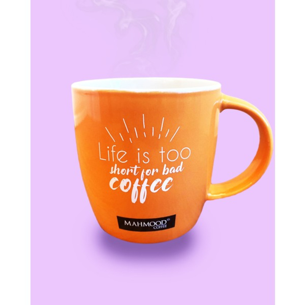 Mahmood Coffee Mottolu Porselen Kupa 300 ml - 1 Adet - Turuncu Fincan / Bardak / Kahve Takımı Fiyatı