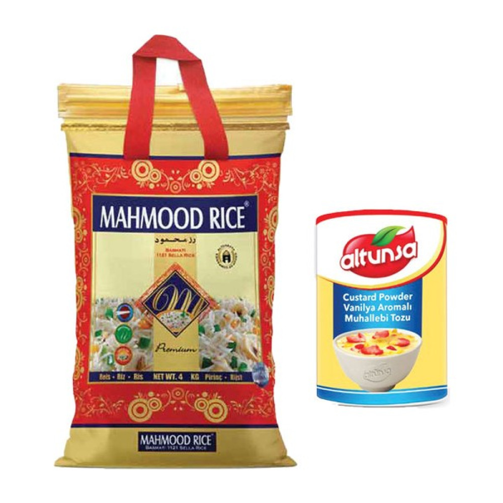 Mahmood Rice Basmati Pirinç 4 kg + Altunsa Custard Powder Vanılya Aromalı "muhallebı Tozu" 250 gr Diğer Fiyatı