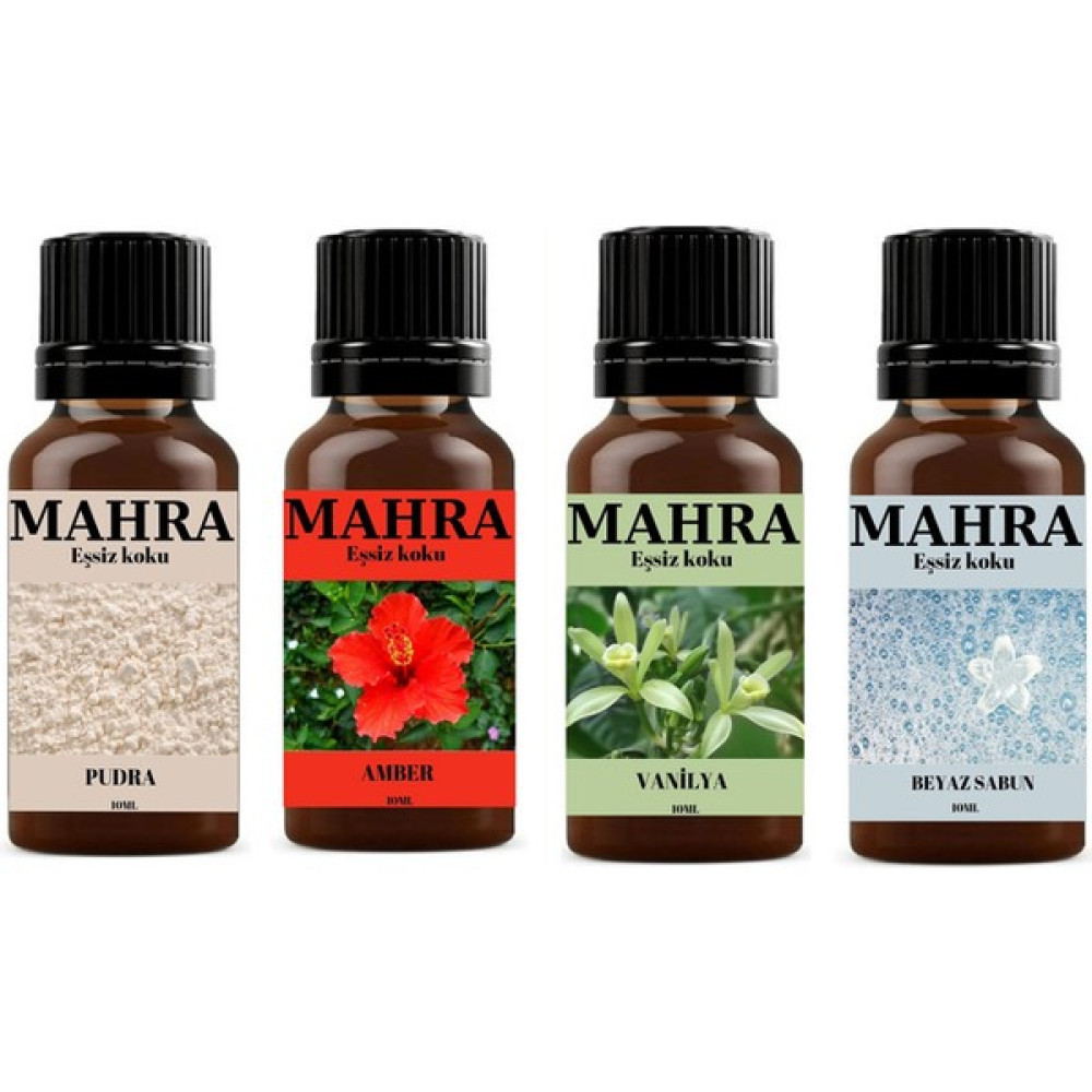 Mahra 4'lü Set Esansiyel Uçucu Koku Yağı Buhurdanlık Yağı Difüzör Esansı Ortam Oda Kokusu 10 ml x 4 Adet Oda Kokusu Fiyatı