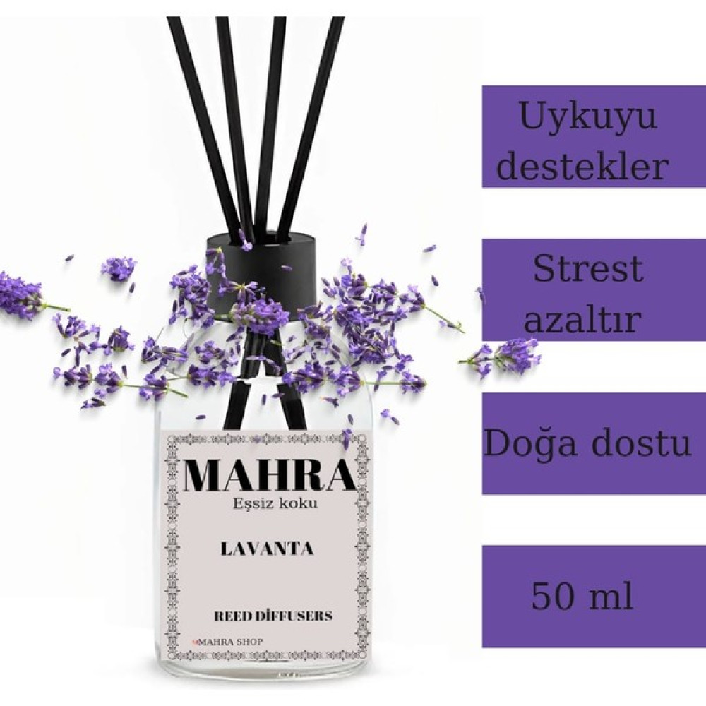 Mahra Lavanta Oda Kokusu Bambu Çubuklu Esansiyel Uçucu yağ reed diffuser 50 ml Oda Kokusu Fiyatı