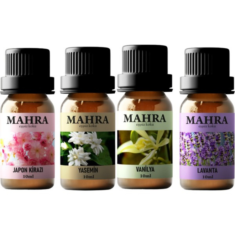 Mahra Mahrashop 4'lü Set Esansiyel Uçucu Koku Yağı Buhurdanlık Yağı Difüzör Esansı Ortam Oda Kokusu 10 ml x 4 Adet Oda Kokusu Fiyatı