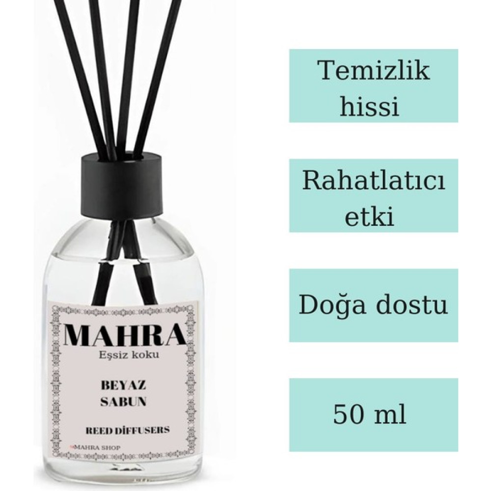Mahra Oda Kokusu Beyaz Sabun bambu çubuklu Oda Kokusu Esansiyel Uçucu yağ reed diffuser 50ML Oda Kokusu Fiyatı
