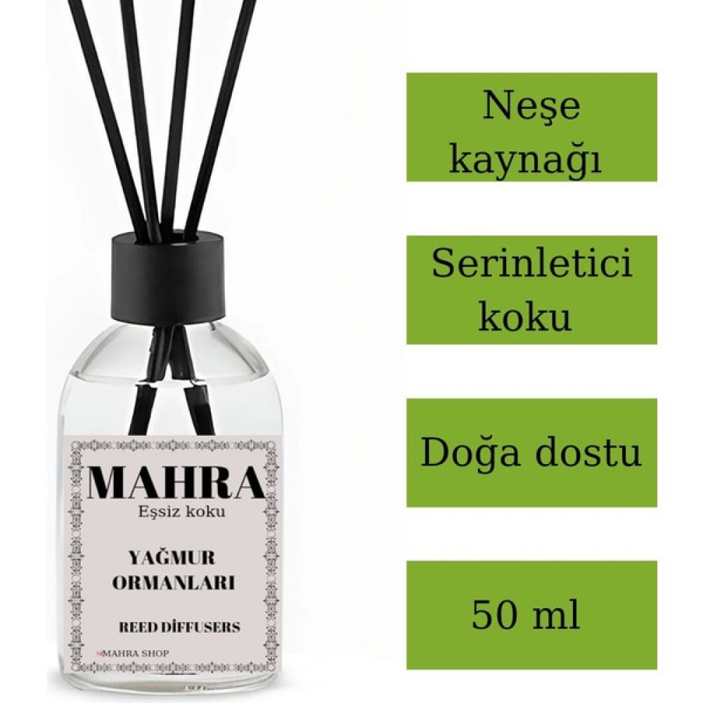 Mahra Oda Kokusu Yağmur Ormanları Bambu Çubuklu Oda Kokusu Esansiyel Uçucu yağ reed diffuser 50 ml Oda Kokusu Fiyatı