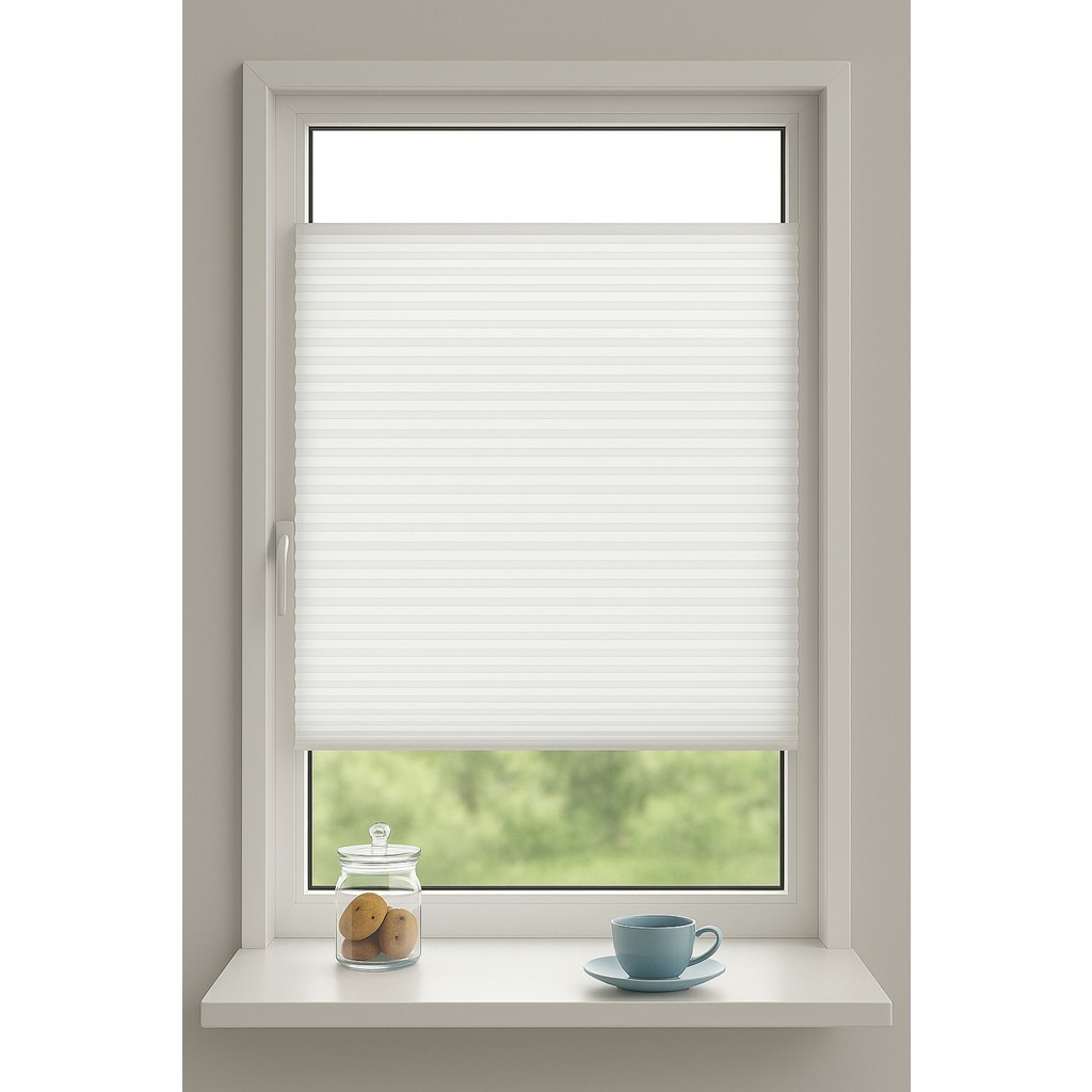 Mahra Shop Beyaz Katlanabilir Plise Perde, Cam Balkon Perdeleri, Ofis Perdeleri, Pvc Pencere Perdeleri - 90x90 Perde Fiyatı
