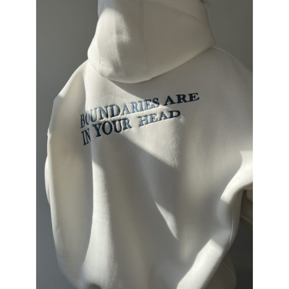 Mai Boundaries Beyaz Mavi Hoodie Sweatshirt Bayan Sweatshirt Fiyatı