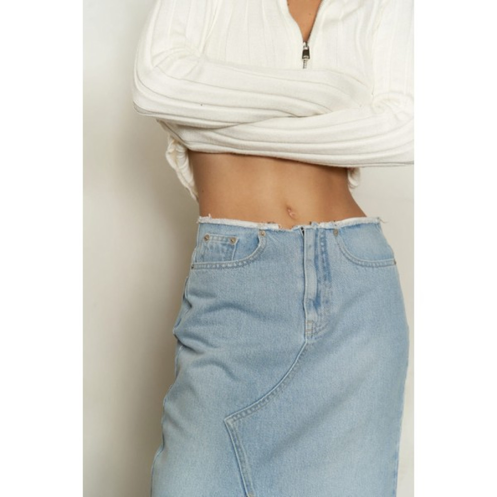 Mai Collection Arket Bel Detay Mavi Jean Etek Etek Fiyatı
