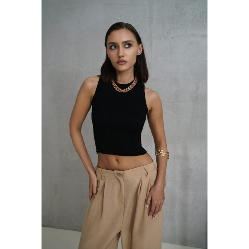 Mai Collection Arlo Siyah Triko Crop Bluz Fiyatı