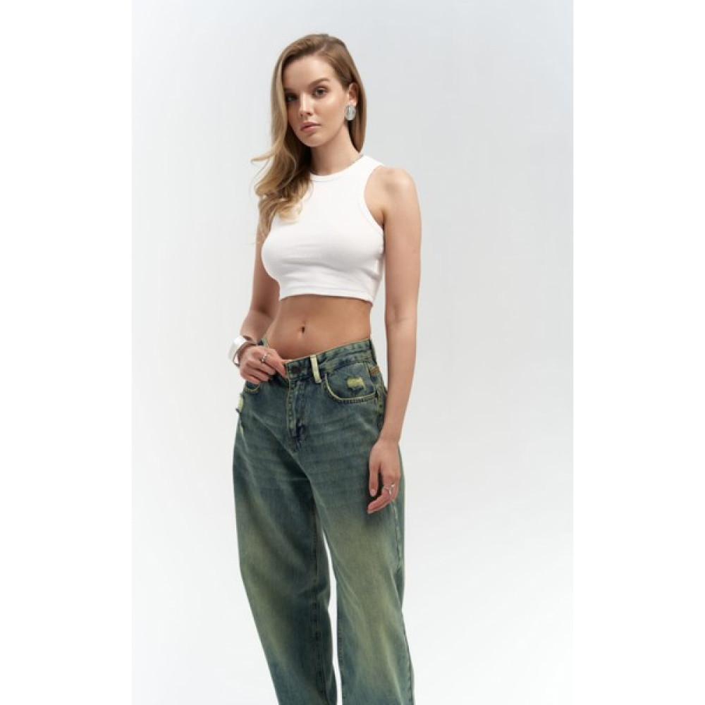 Mai Collection Blair Yıkamalı Yeşil Jean Pantolon Bayan Jeans / Kot Pantolon Fiyatı