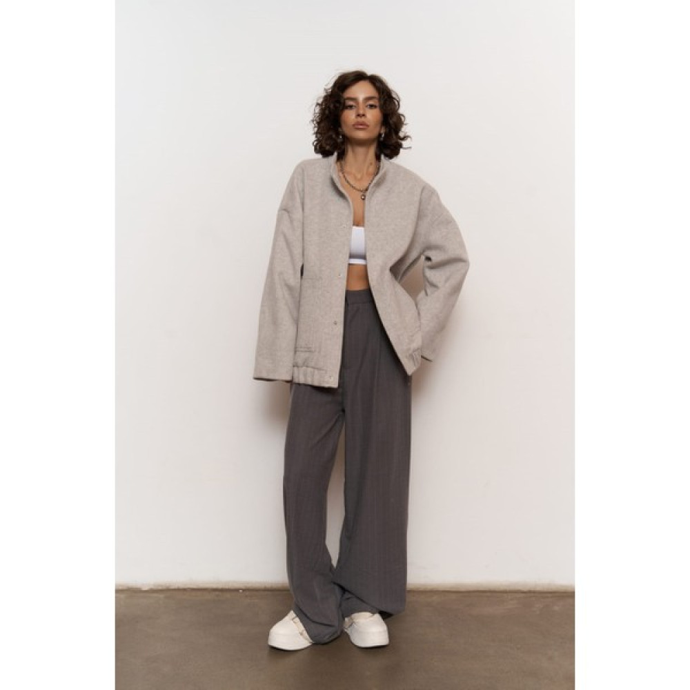 Mai Collection Boss Bomber Gri Kaşe Ceket Bayan Ceket Fiyatı