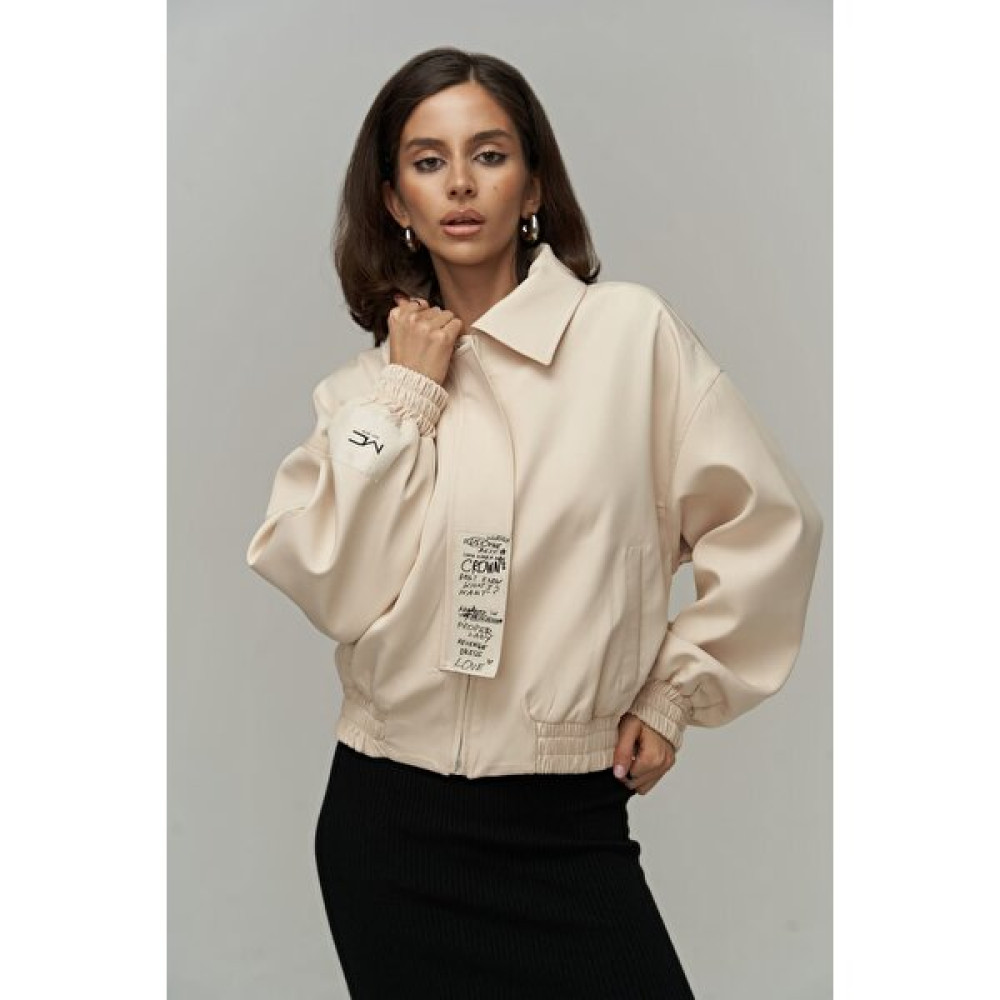 Mai Collection Crown Açık Bej Bomber Ceket Bayan Ceket Fiyatı