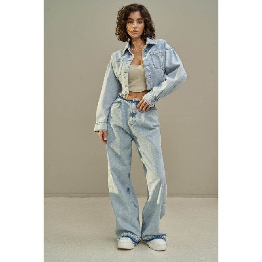 Mai Collection Darcey Açık Mavi Kısa Jean Ceket Bayan Ceket Fiyatı