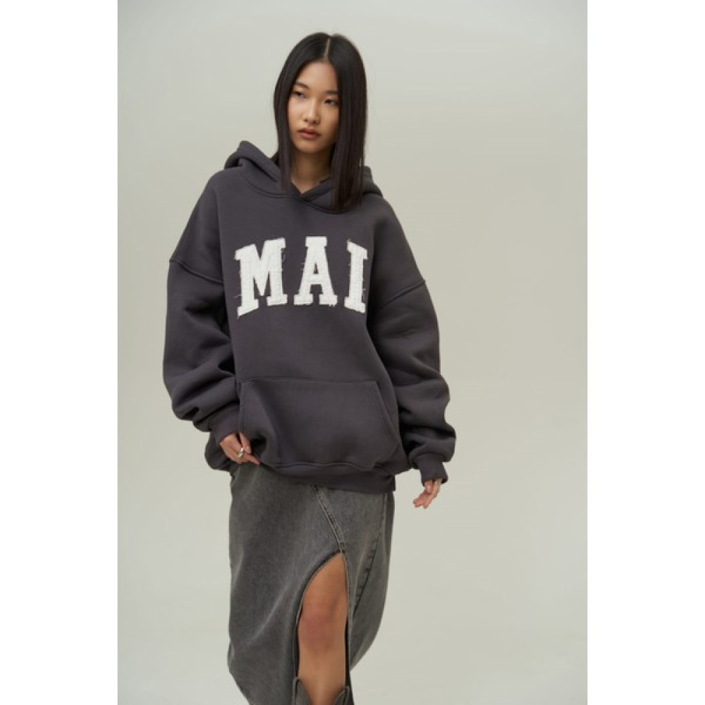Mai Collection Malvo Mai Nakış Antrasit Hoodie Sweatshirt Bayan Sweatshirt Fiyatı