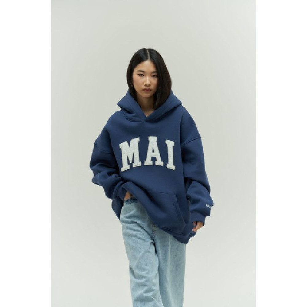 Mai Collection Malvo Mai Nakış Indigo Hoodie Sweatshirt Bayan Sweatshirt Fiyatı
