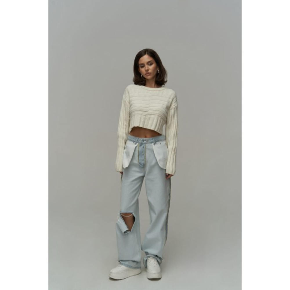 Mai Collection Remain Açık Mavi Ters Jean Pantolon Bayan Jeans / Kot Pantolon Fiyatı