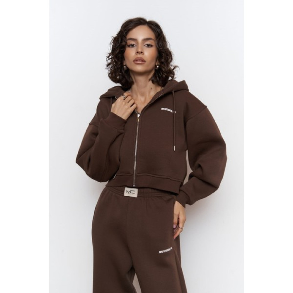 Mai Collection Studios Crop Kahve Eşofman Takım Kadın Eşofman Fiyatı