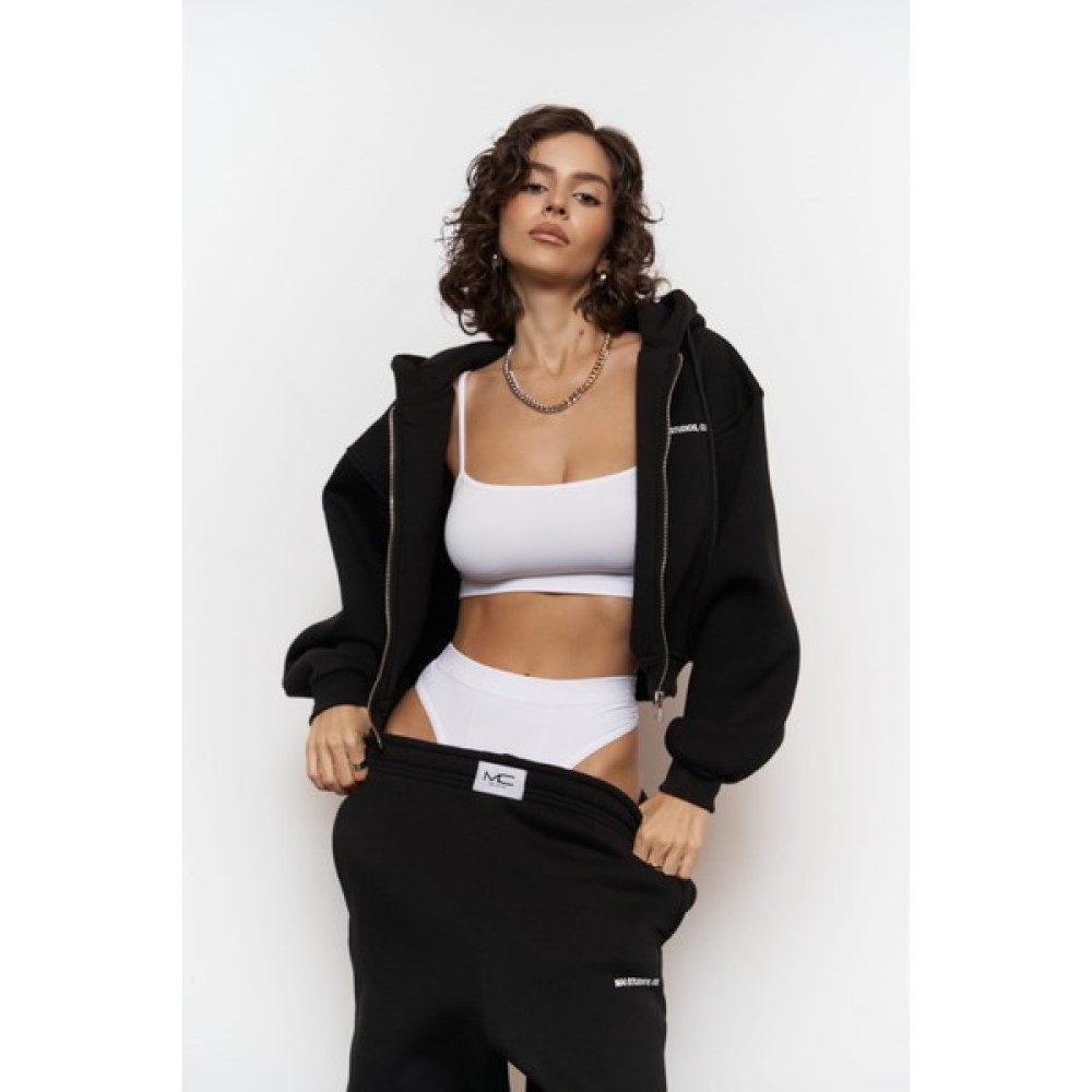 Mai Collection Studios Crop Siyah Eşofman Takım Kadın Eşofman Fiyatı
