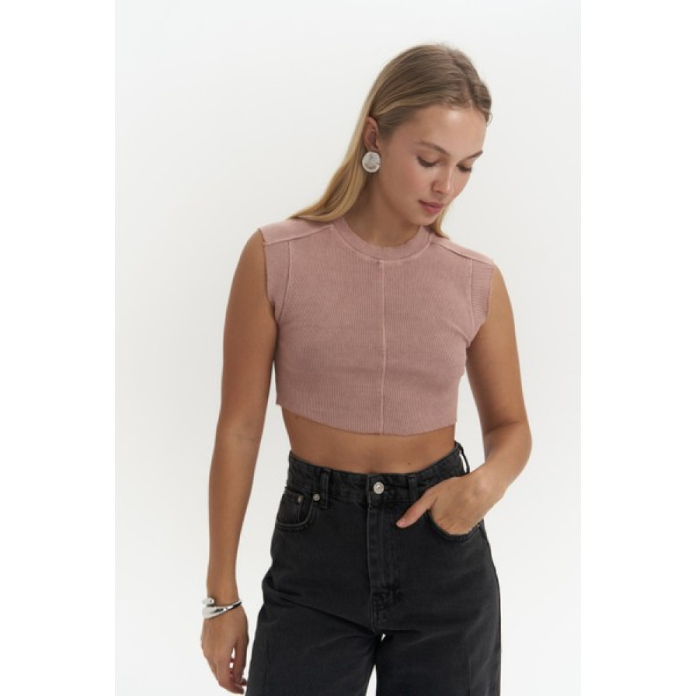 Mai Collection Swipe Pudra Yıkamalı Crop Bluz Fiyatı