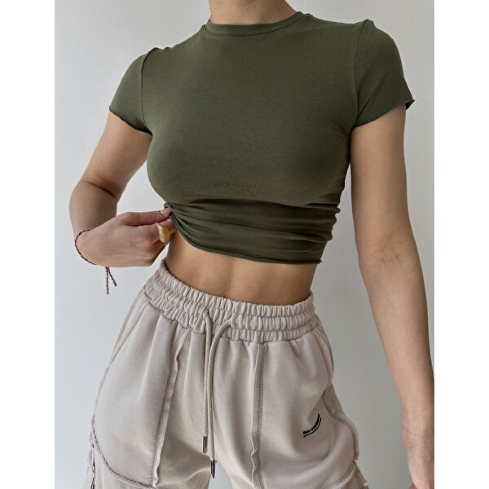 Mai Collection Toppin Haki Penye Crop Bluz Fiyatı