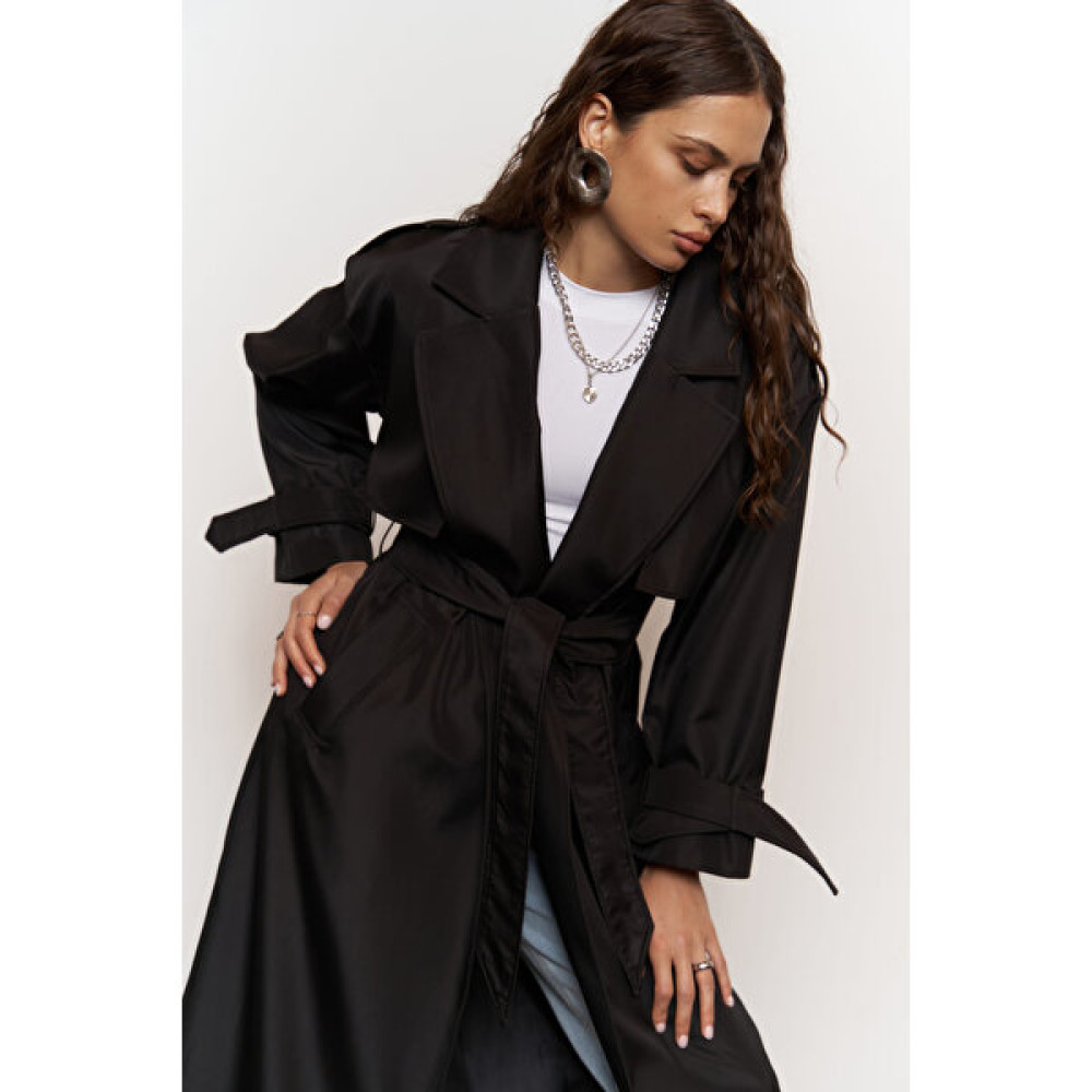 Mai Femme Siyah Oversize Trençkot Kadın Trençkot Fiyatı