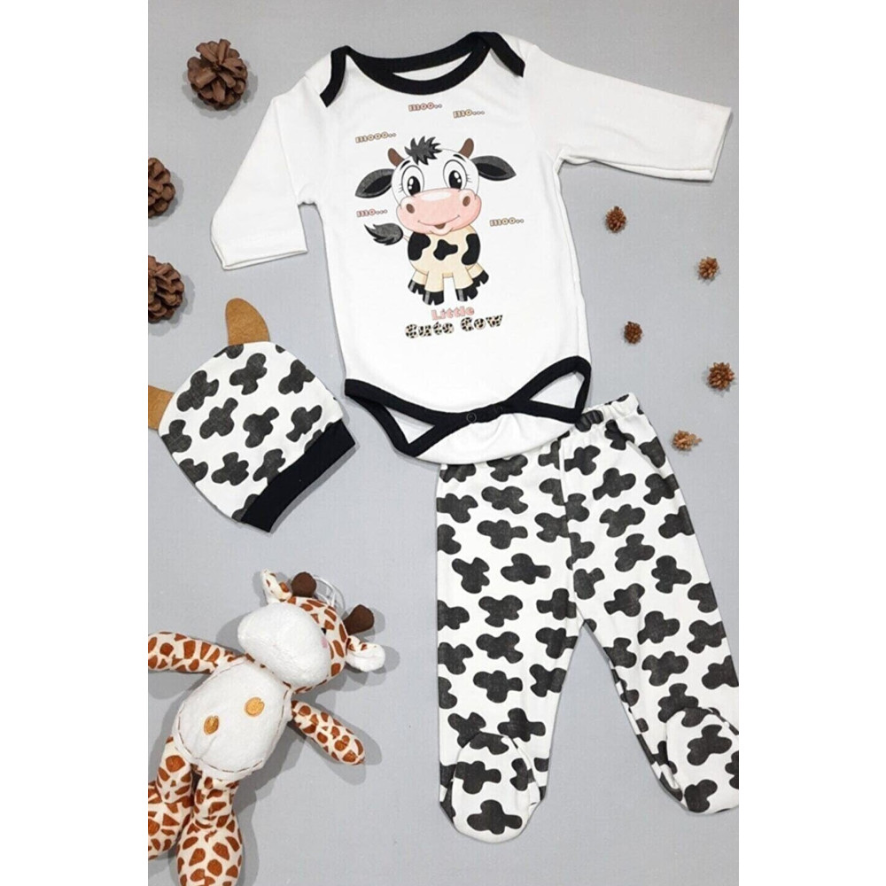 Mai Perla Unisex Bebek Inek 3 Lü Zıbın Takımı 0-3 AY Beden Bebek Giyim-Tekstil Fiyatı