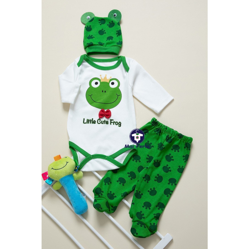 Mai Perla Unisex Bebek Yeşil Kurbağa Zıbın Takımı 3 Lü 0-3 AY Beden Bebek Giyim-Tekstil Fiyatı