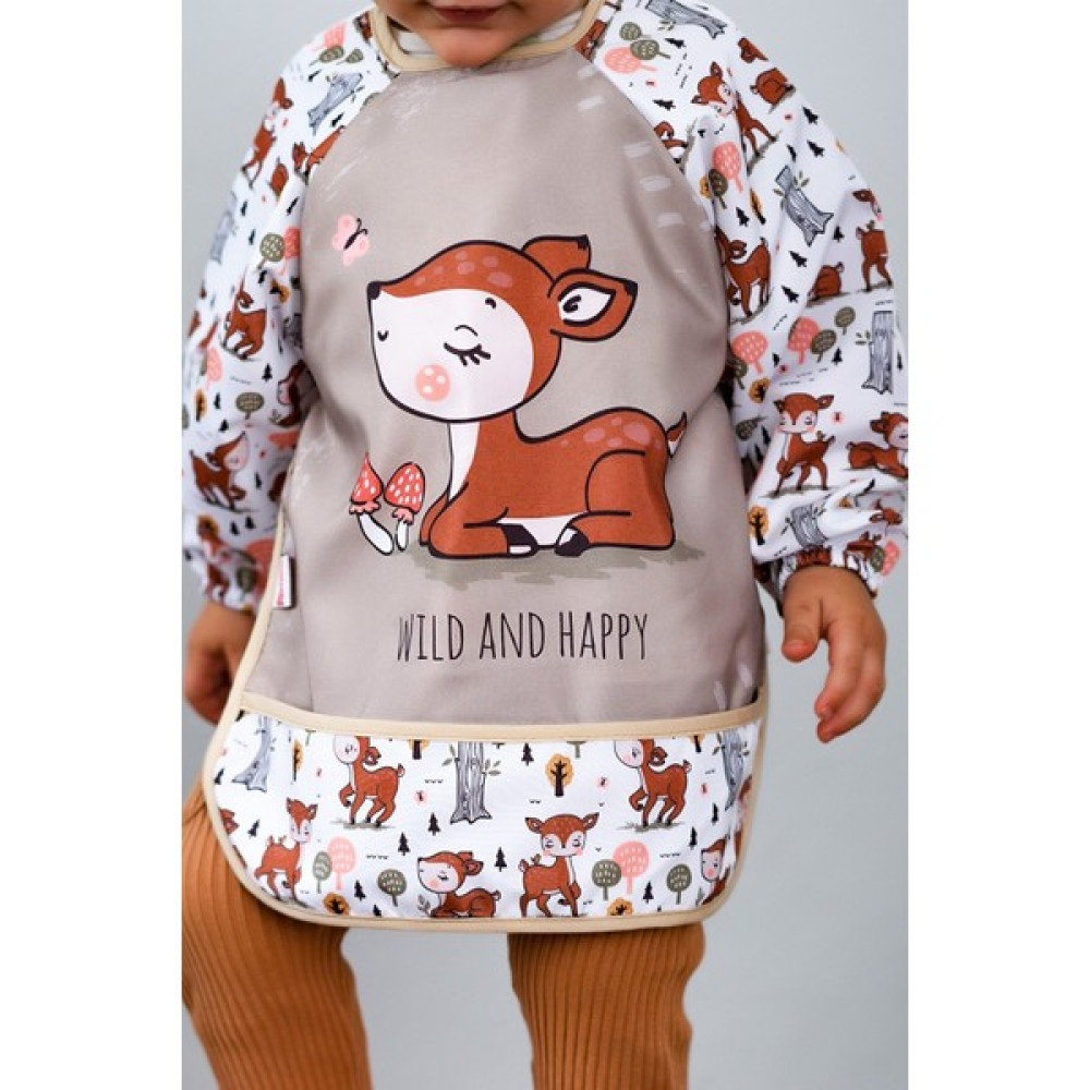 Mai Perla Wild And Happy Karaca Desenli Uzun Kollu Unisex Bebek Mama Önlüğü Sıvı Geçirmez 0-3 Yaş - 0 - 3 Yaş - Kahverengi Mama Önlüğü Fiyatı