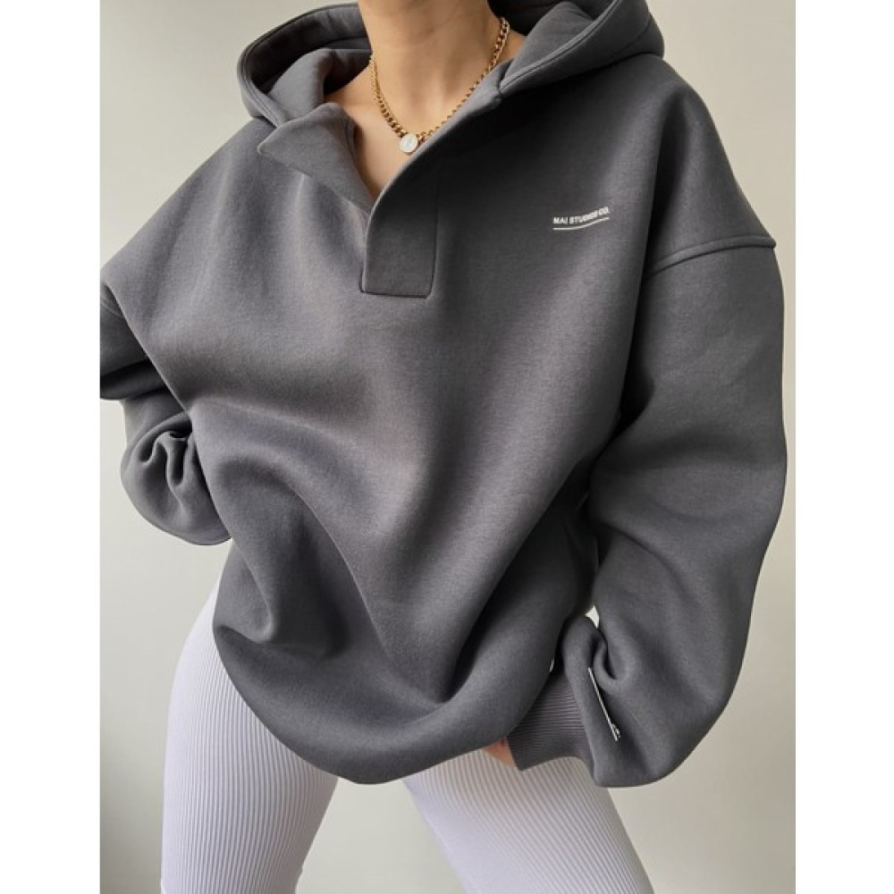 Mai Polo Antrasit Hoodie Sweatshirt Bayan Sweatshirt Fiyatı