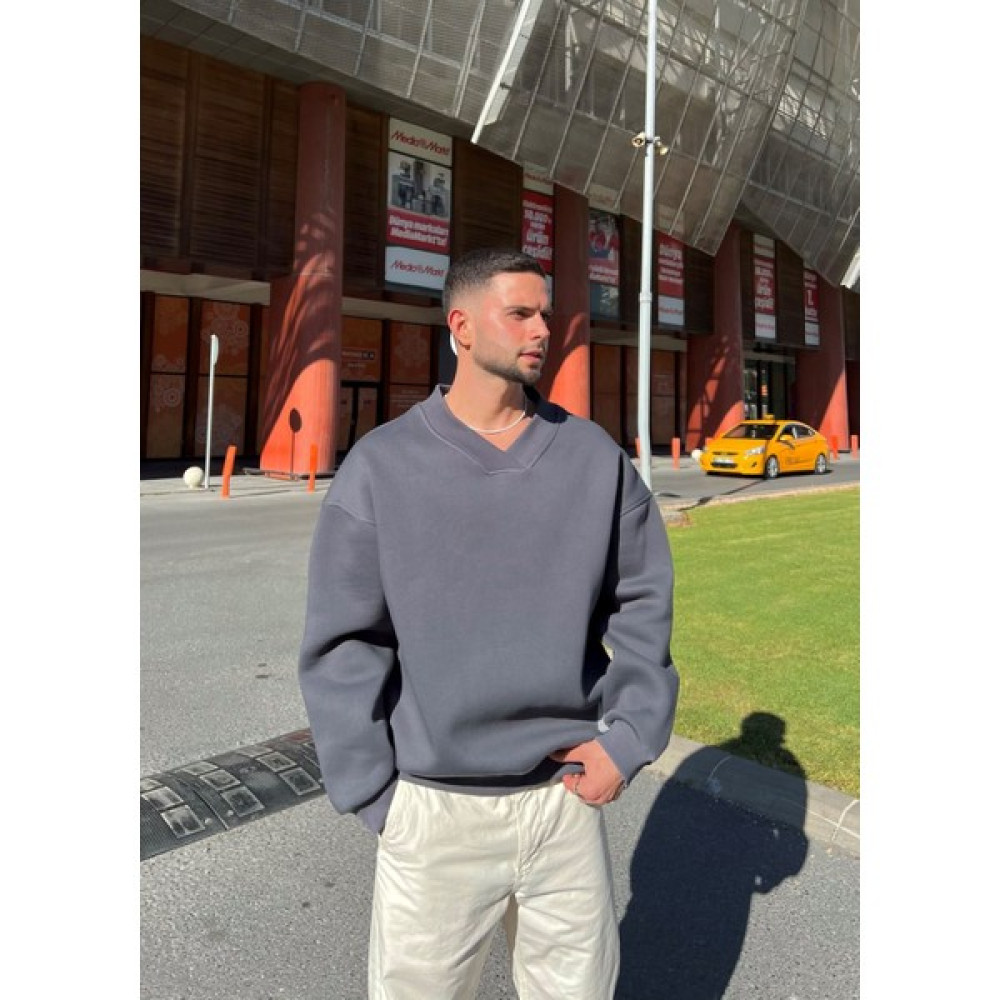 Mai Taure Antrasit Erkek Oversize Sweatshirt Erkek Sweatshirt Fiyatı