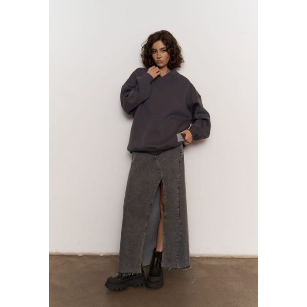 Mai Taure Antrasit Unisex Oversize Sweatshirt Bayan Sweatshirt Fiyatı