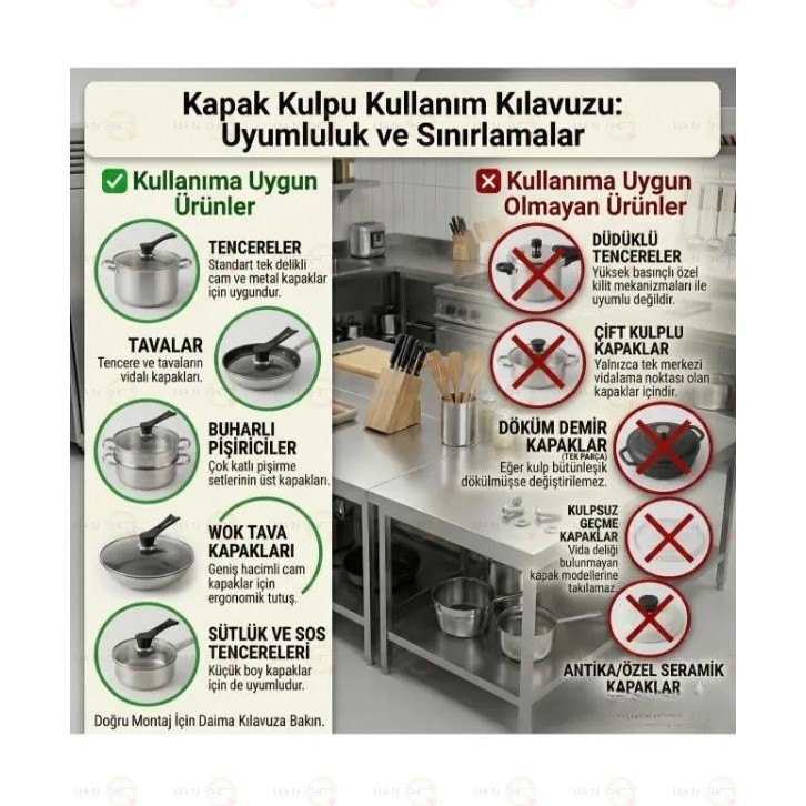 MAİN SHOP 1 Adet Dikey Tasarım Tencere Kapağı Kolu Isıya Dayanıklı M-1056 Tencere / Tava Setleri Fiyatı